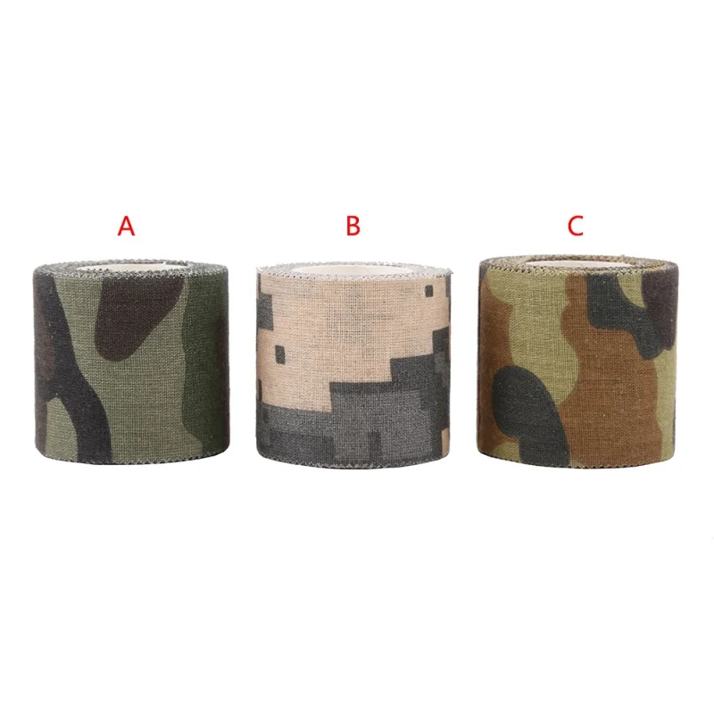 5M Camo Army Non Woven Cohesive Bandage Self-adhesive NCamouflage Camping Hunting Camo Stealth Tape 45MM Width hs