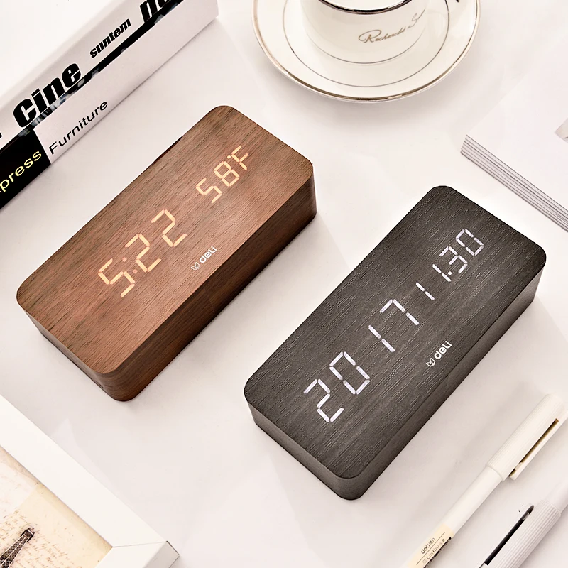 Deli 8814 многофункциональные голосовые мини электронные часы Современный стиль простой Antair тумбочка спальня гостиная часы