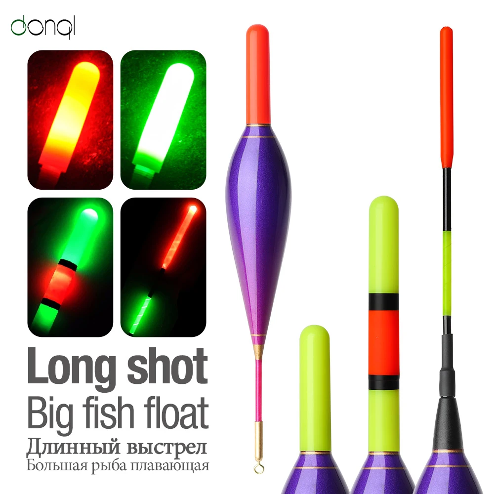 

DONQL 1Pcs Vertical Buoy Sea Fishing Floats Electronic Luminous Glowing Bobber Light Stick Float Carp Fishing Flotador +2 Battey