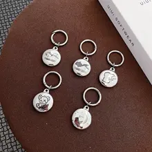 

case Silver electroplating laser carving pattern airtag dog pendant necklace bluetooth mobile phone anti-lost locator airtag ca