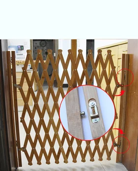 

B Pet Isolation Gate Baby Protection Natural Bamboo Pet Isolation Fence Simple Stretchable Wooden Fence Easy Install Long 2.1m