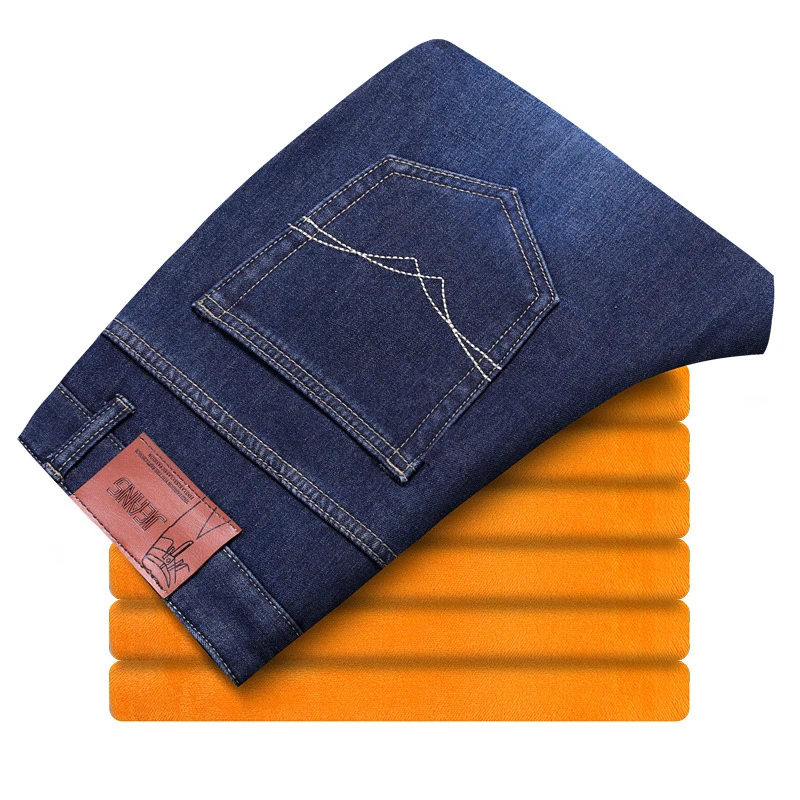 CHOLYL Для мужчин теплые джинсы Высокое качество известного бренда осень-зима джинсы утепленные флисовые Для мужчин джинсы длинные брюки размеры 28-42