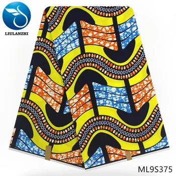 

LIULANZHI African wax fabrics 100%Cotton wax fabric Guaranteed quality real wax ankara for dress 6yards ML9S360-ML9S382