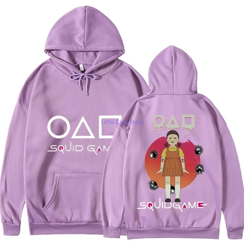 Squid Game Round 6 Wooden Man NPC * Fashion Girl Print Hoodie Sweater 2