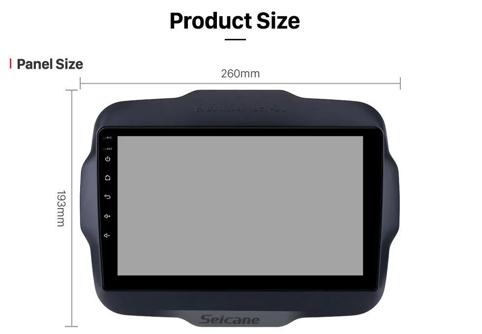 Clearance Seicane 9" Android 8.1 2Din Car GPS Radio For 2016 Jeep Renegade Multimedia Player with USB Bluetooth WIFI 1080P Aux 18