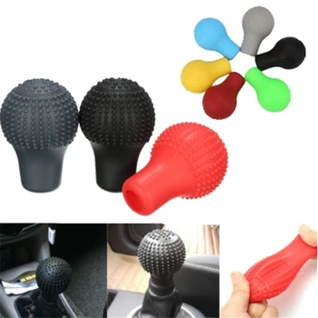 

Universal Manual Car Gear Shift Knob Collars Protective Cover Case Anti Slip Soft Silicone Car Hand Brake Grip Handbrake Cover