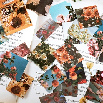 

46Pcs Plant Sunflower Self-adhesive Sticker Manual Account Scrapbooking