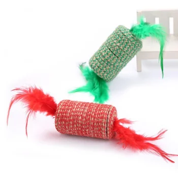 

Funny Cat Sisal Ball Toys Cat Interactive Sisal Drum Grinding Claw Toy Pet Supplies Ball Training Tool Kitten Kitty Toy 1 pcs