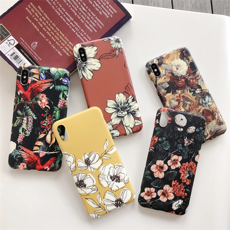 

Luxury Flowers Phone Case For iphone X XR XSMAX Case For iphone 6 7 8 Plus Soft TPU Cover Lovely Flowers Girl Style Cases Coque