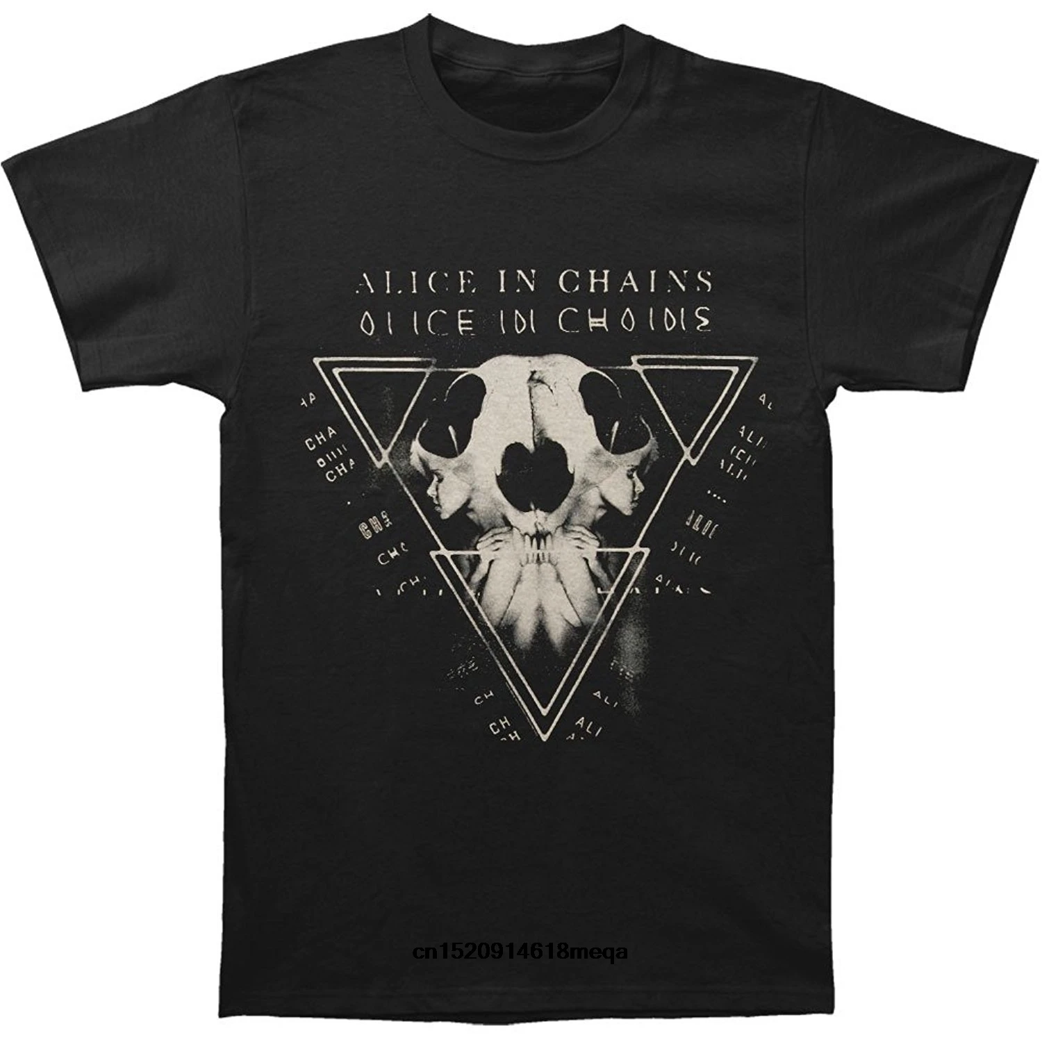 Забавные футболки Alice In Chains мужские Модные повседневные Tri-Cell черного цвета |