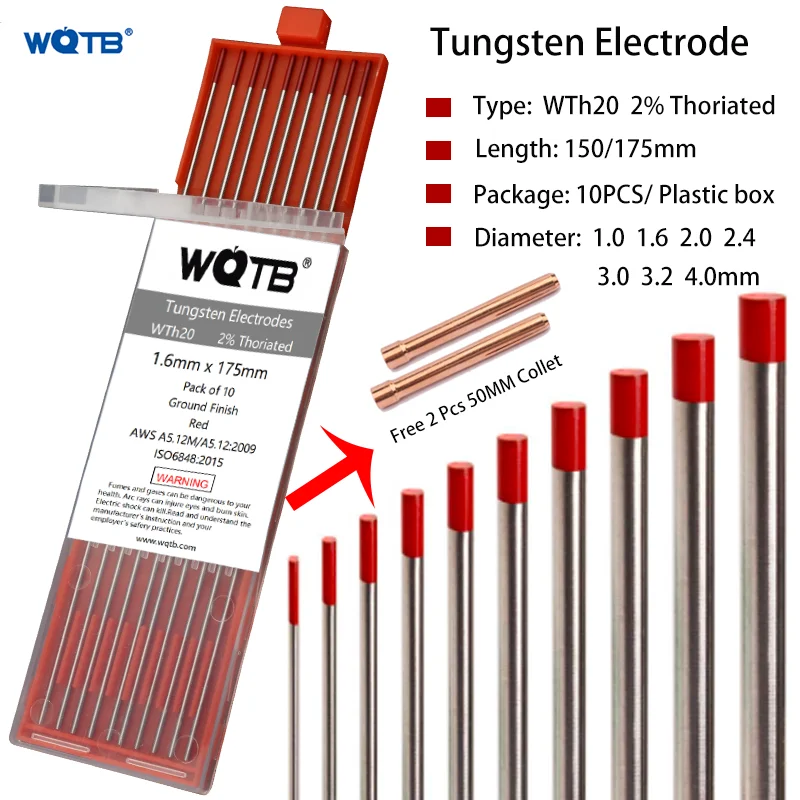 Elettrodi Di Tungsteno Con 2% Di Thorium, SenTech TIG, WT20 - Foto 2