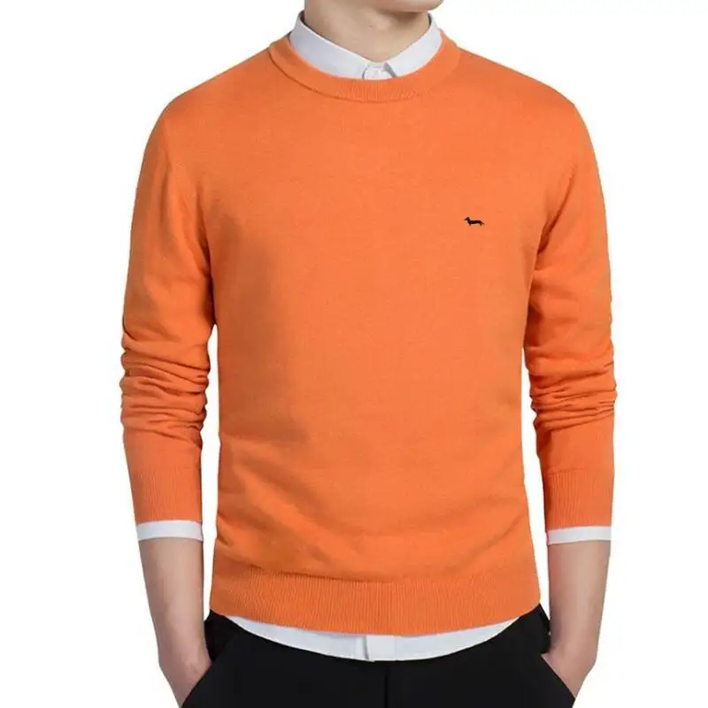 New Spring Autumn Casual Polos Jersey Men Solid Pullovers Long Sleeve 100%Cotton Harmont O-Neck Blaine Plus Size Sweaters 3