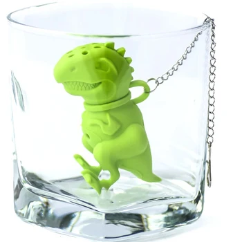 

Dinosaur Tea Infuser Loose Leaf Strainer Herbal Silicone Filter Diffuser Popular New 100PCS