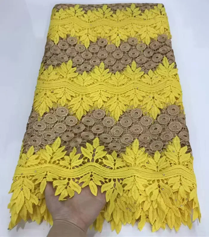 Африканский шнур кружевной ткани с камнем последние Африканские кружева высокое качество нигерийское гипюровое кружево кружевной ткани для платья ZQ-A55