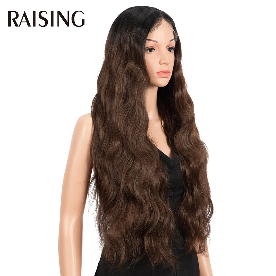30 40 Inch Lace Front Wigs 13x6 Body Wave Black Lace Front Synthetic Wigs For Women Honey Blonde Colored Curly Wig Pre plucked