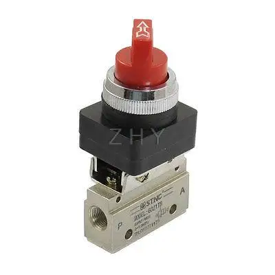 

1/8"PT 2 Position 3 Way Flow Control Mechanical Pneumatic Gas Valve w Knob
