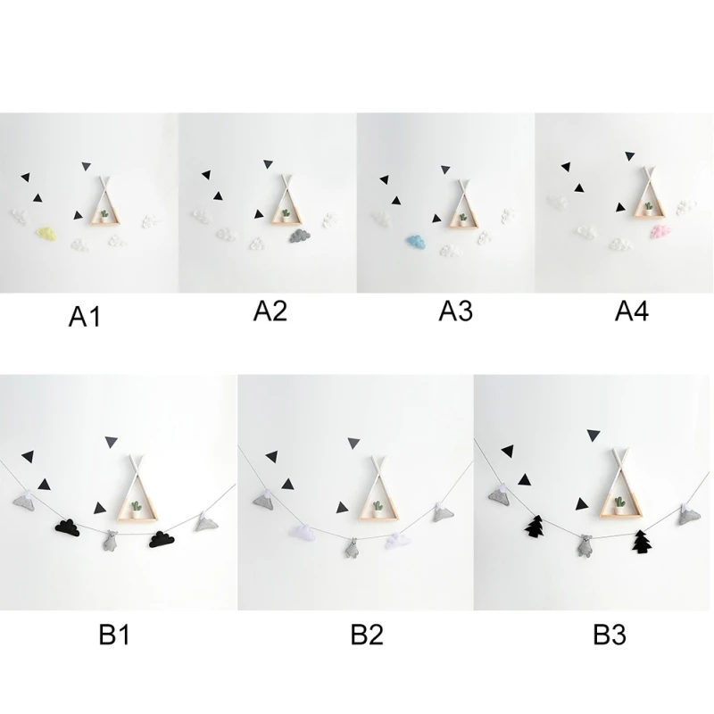 Felt Hanging Room Decoration Snow Mountain Tree Bear Cloud Shape Lovely Pendents Children Room Hanging Decoration Accessories