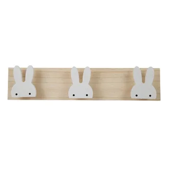 

Decorative Wooden Hooks White Bunny Swan Natural Wood Hooks For Baby Bory Girl Kids Nursery Room Storage Decoration WY817