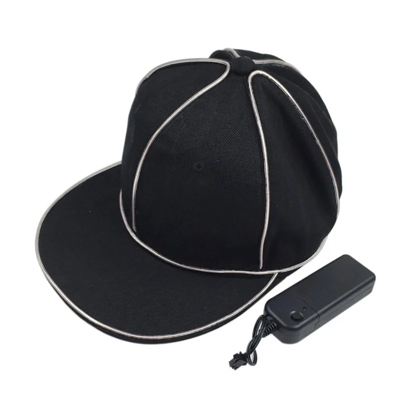 

Personalized Glowing Flat-brimmed Hat EL Cold Light Hip-hop Hat DIY Street Dance Light Hat Party Supplies