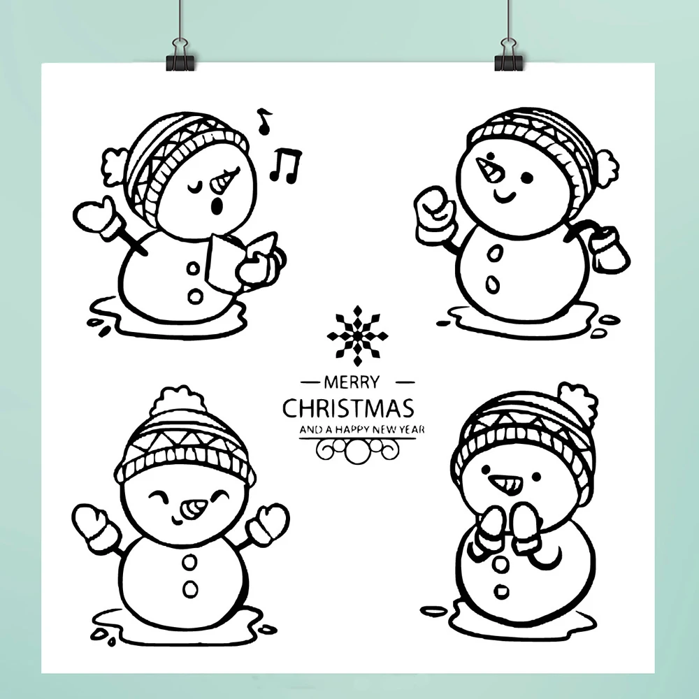 

Singing snowman Clear Stamps For DIY Scrapbooking/Card Making/Album Decorative Rubber Stamp Crafts