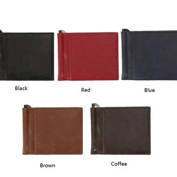 

1 Piece Pu Leather High Quality PU Leather Men Money Clip Wallet Solid Male Purses With Designer Clip Cash Holder Card Cases