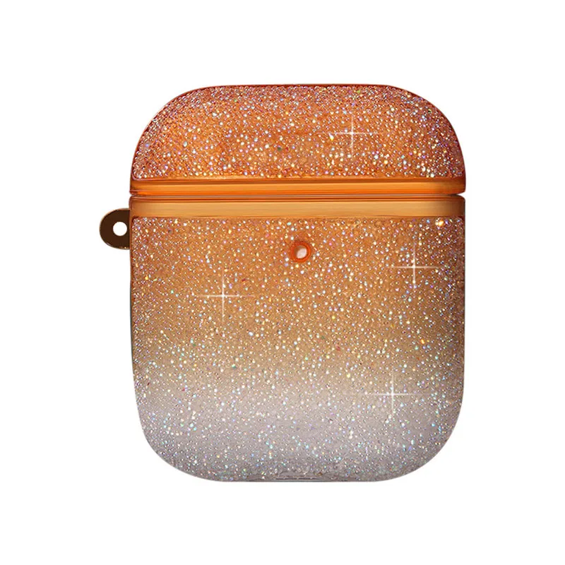 Оранжевый Роскошный чехол с бриллиантами VOBERRY Bling для Apple Airpods, защитный беспроводной Bluetooth наушники, аксессуары, чехол для зарядки - Цвет: Оранжевый