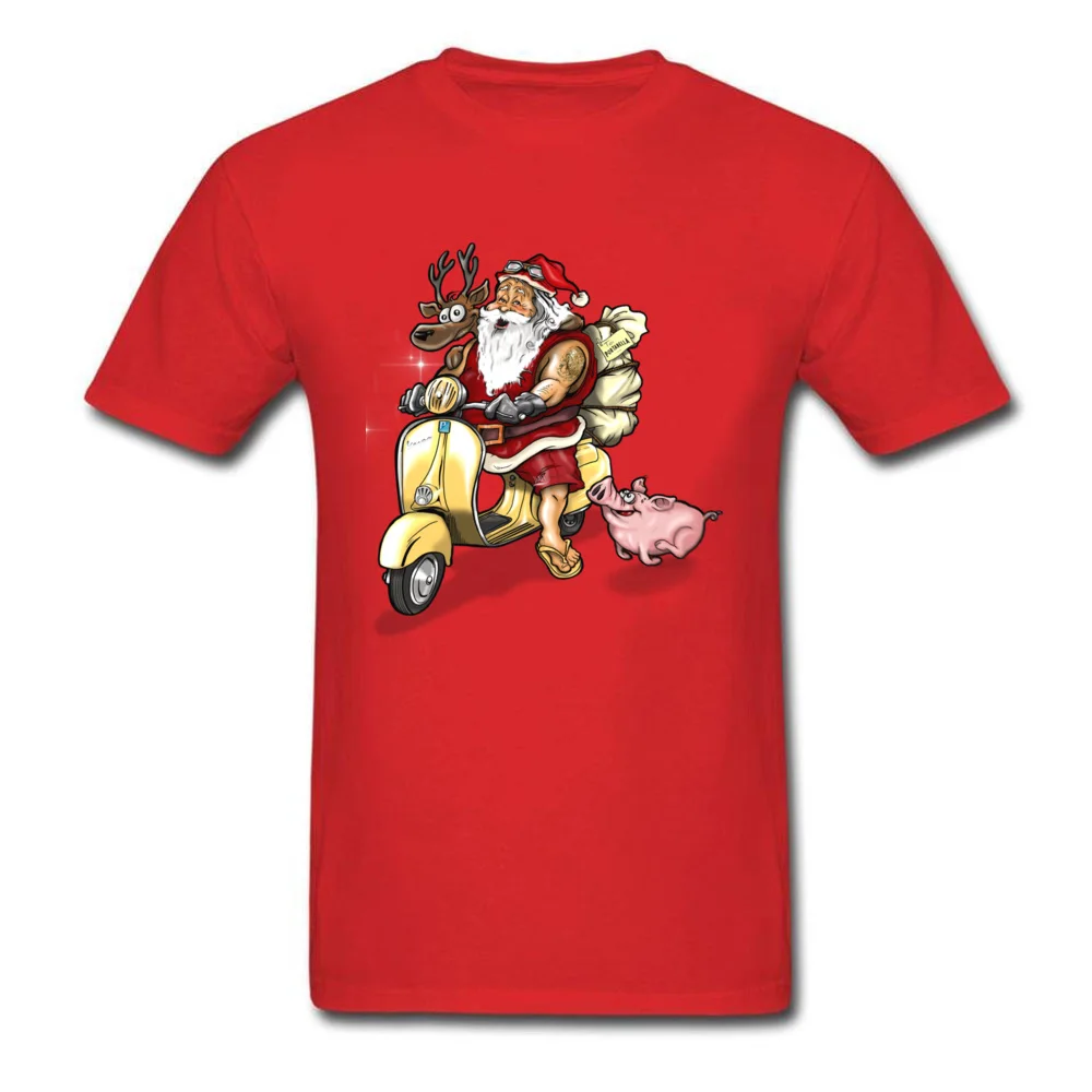 Summer Santa Discount Funny Tops Shirt Crewneck Summer Fall 100% Cotton Short Sleeve T Shirts for Men Casual Tee-Shirt Summer Santa red