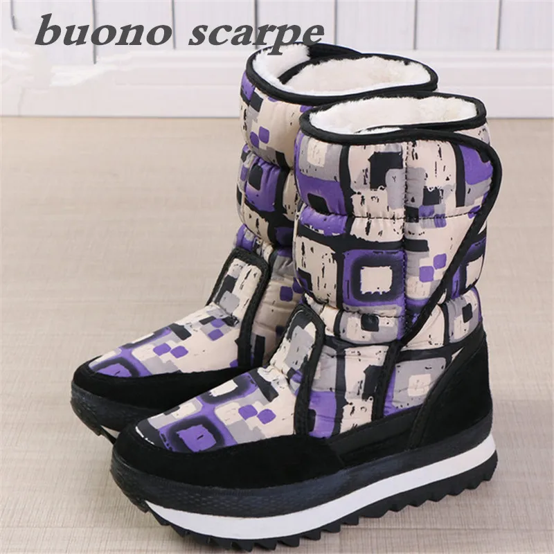 

Female flat bottom flower cloth warm magic velcro snow boots