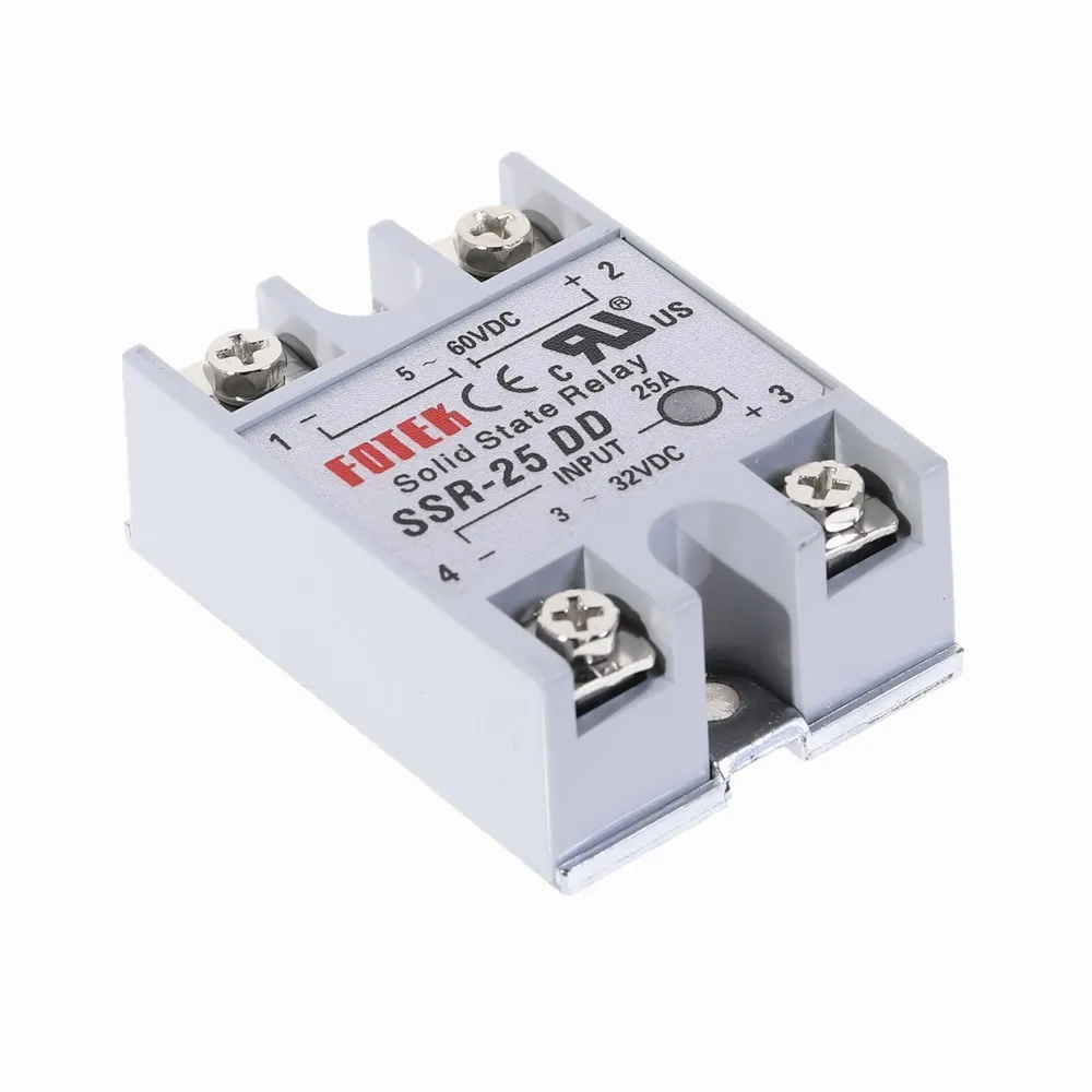 

DC-DC Single Phase Solid State Relay SSR-25DD DC DC SSR Module 25A DD Input Voltage 3-32V DC TO 5-60V DC Output Load SSR 25DD