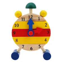 Mini Puzzle Clock Montessori Wooden Puzzles Toys Oyuncak For Children Digital Time Learning Education Educational Game Boys