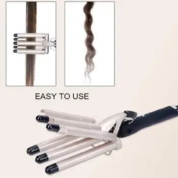 

Professional Hair Curling Iron Ceramic Styling Tools Barrel Plug Styling Five Waver UK Hair Tools EU Curl Electric US Waver Z0G4