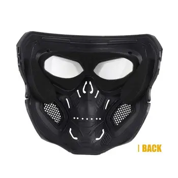 

Halloween Skull Airsoft Mask Skeleton Airsoft Paintball Silver Black Cool Skull Half Face Masks For Game Party Sports Hunting