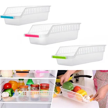 

Home Kitchen Fridge Organizer Space Saver Slider Under Shelf Storage Container for Food Storage
