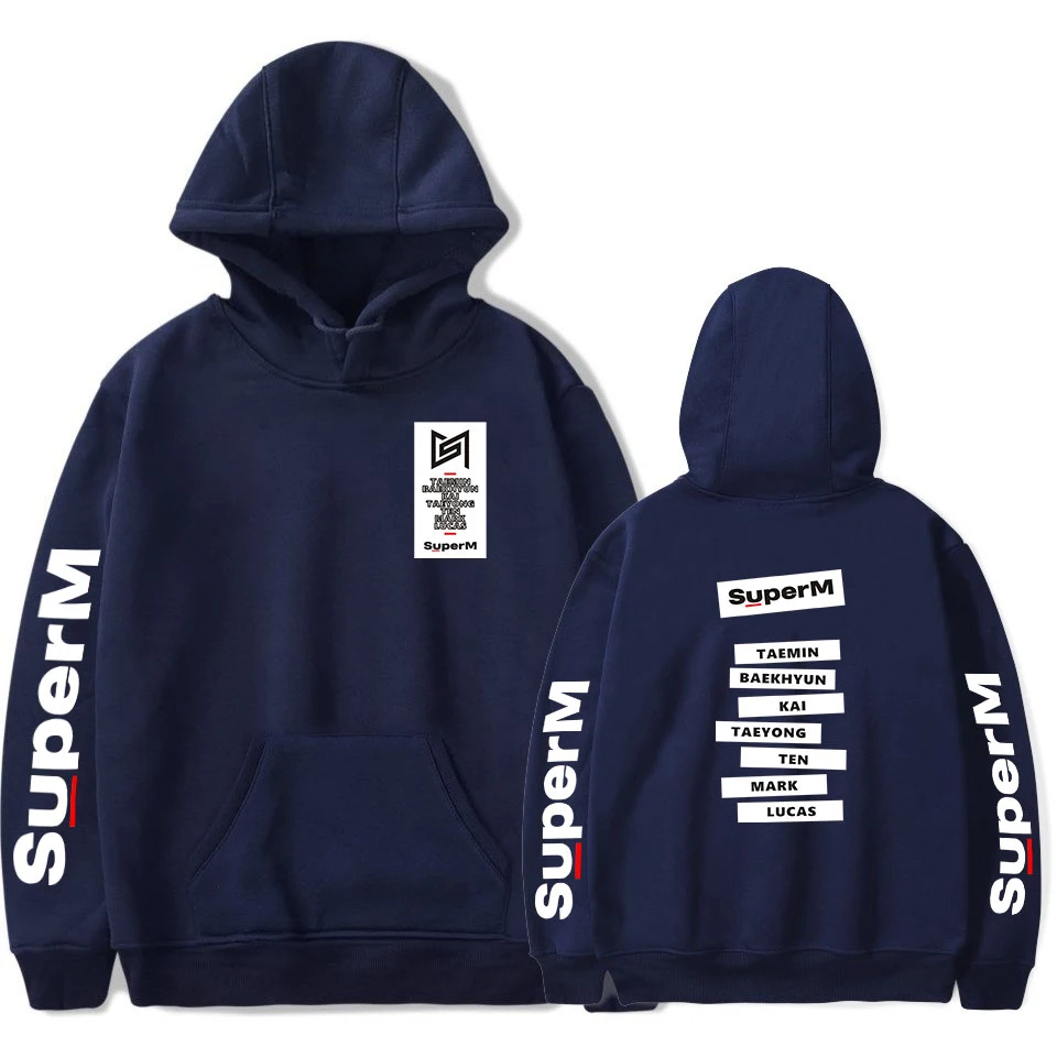 SuperM/толстовки; спортивная одежда; Модные женские толстовки; сезон осень-зима; Лидер продаж; пуловер для мальчиков и девочек; стиль с белыми буквами; Harajuku