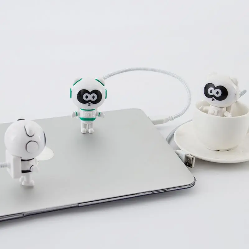 Flexible Cute Panda USB Powered Mini LED Night Light With ON OFF Switch Reading Lamp Bulb for Laptop PC Powerbank Charger