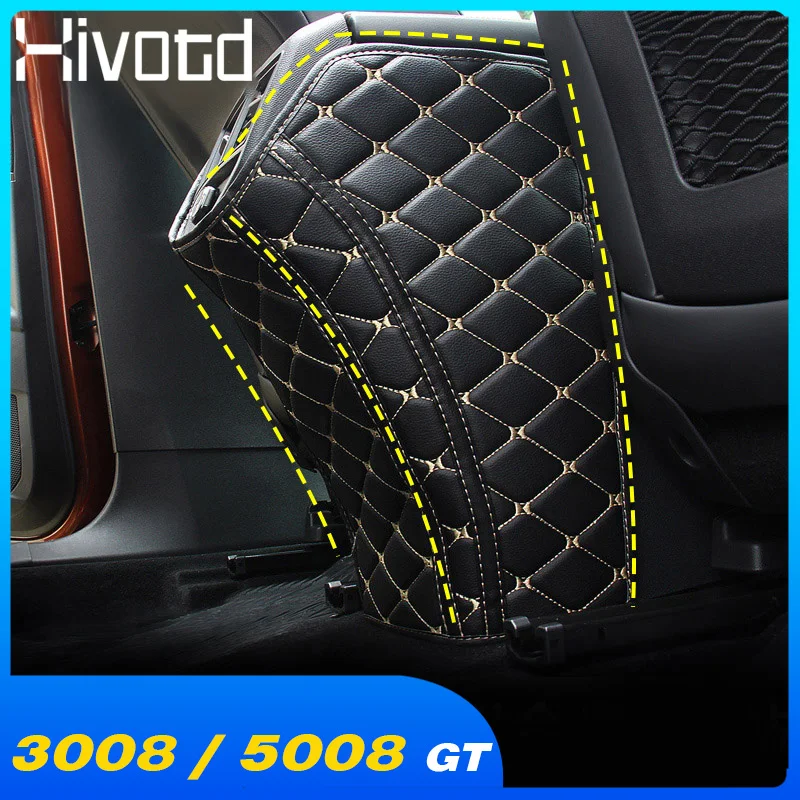 Hivotd для peugeot 3008 GT/5008 GT анти-грязный коврик внутренний подлокотник коробка заднее сиденье противоударный коврик кожаный защитный чехол