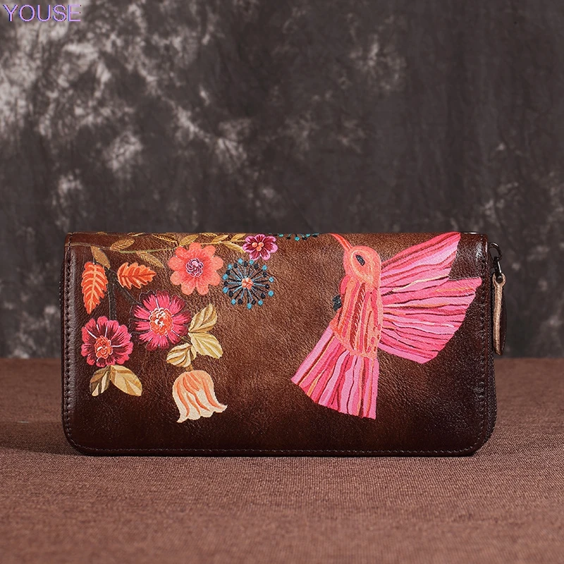 

Genuine Leather First Layer Cow Leather Wallet Long Men And Women Clutch Multi-functional Leather Wallet Casual Wallet Bag