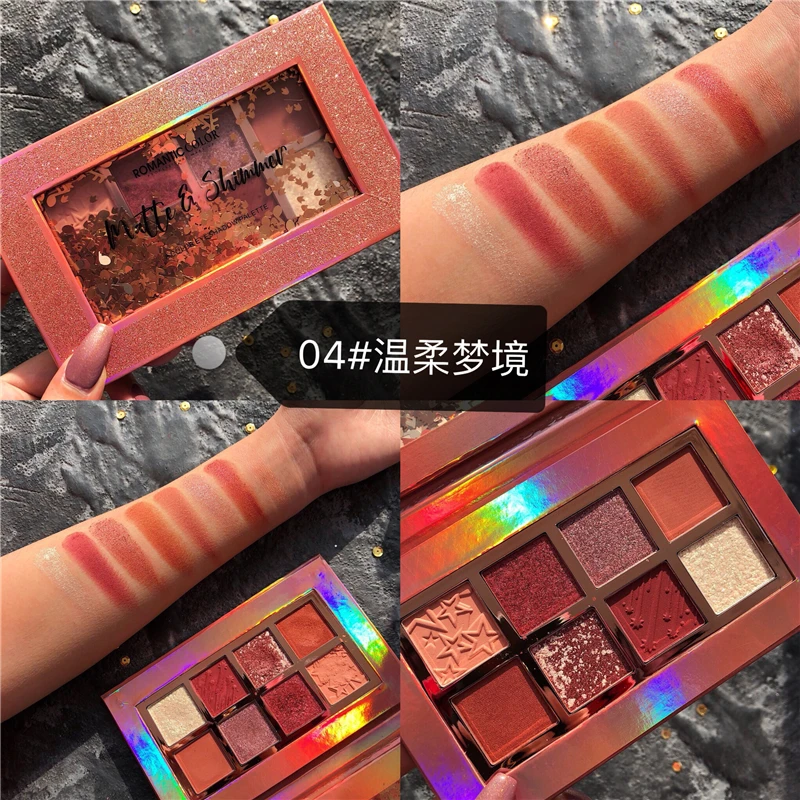 Paleta de Sombra Paleta de Maquiagem de Diamante Paleta de Sombra de Olho Marca Cosméticos Cores Brilho Fosco Metálico Pigmentado de Olho Paleta 8 9 High Quality Beleza e saúde