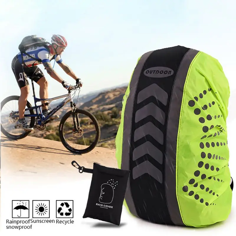 

20-75L Reflective Portable Backpack Rain Cover Waterproof Bag Dust For Travel Hiking Climbing Camping Cycling