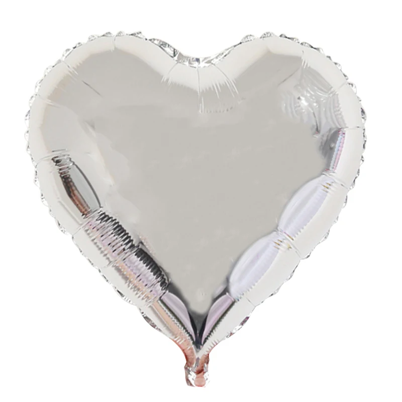 silver heart 6 шт. Звездный воздушный шар из фольги украшения на день рождения 1-й первый день рождения для маленьких мальчиков и девочек вечерние для детей, для взрослых, для свадьбы, Декор - Цвет: silver heart