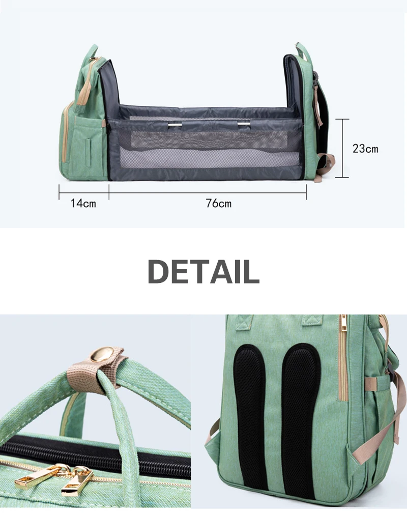 Baby Portable Backpack Bed Large Capacity Mummy Bag Multifunctional Backpack Folding Bed Mother and Baby Travel Crib Diaper Bags