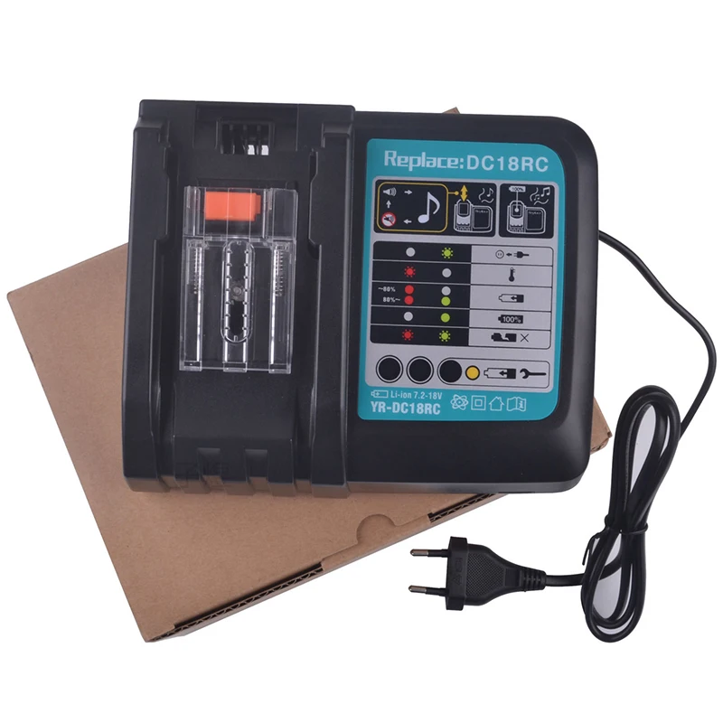 Быстрое зарядное устройство для Makita BL1830 BL1430 BL1850 BL1860 7,2-18 V 3A без экрана водонепроницаемый и влагостойкий