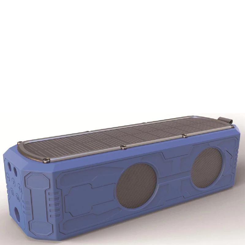 Синий Solar Power Bluetooth Speaker Portable Wireless Bluetooth Speaker Dual Driver Speakers with Mic Superior Stereo Sound with Bass - Цвет: Синий