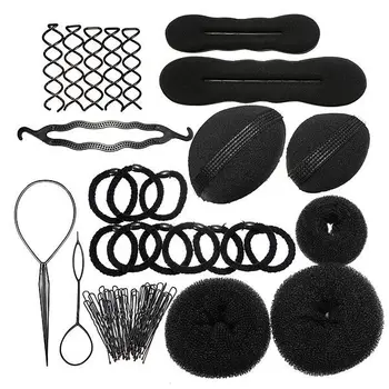 

Women Girls Quick Hair Making Tools Set 6 Colors Diy Hair Ponytail Headbands Hairbands Hair Accessories G0116