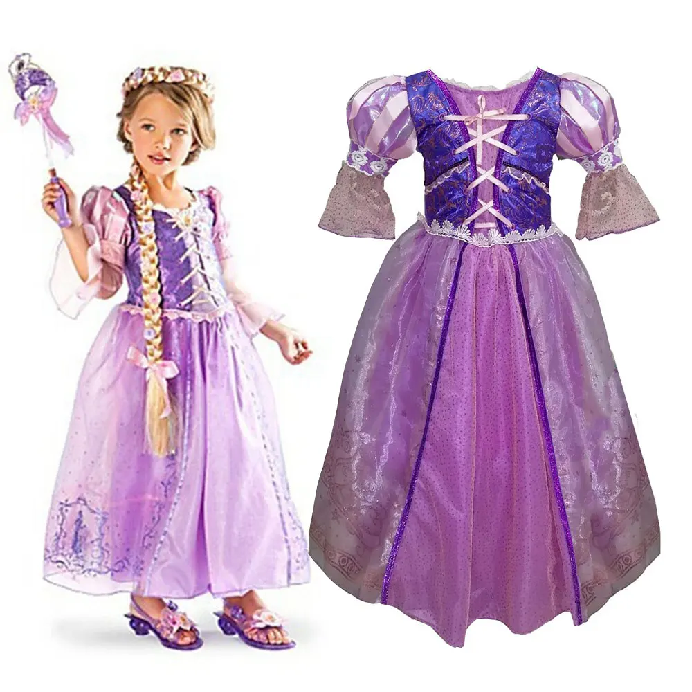 [] Malayu Baby/ детские игровые платья для ролевых игр; фиолетовое платье; костюм Рапунцель; Рождественский костюм; fantasia vestidos
