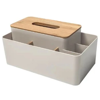 

Tissue Box Holder Makeup Cosmetic Storage Box Napkin Paper Container Desk Organizer Decoration Tools(Gray)
