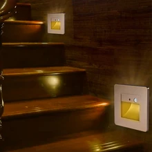  4PCS PIR Motion Sensor LED Stair Wall Light 220~240V Ressessed In Step Lamp Stairs Living Room Bedroom Kitchen Aisle Night Light 