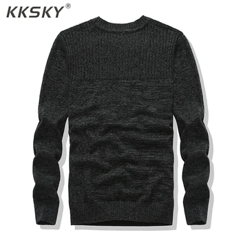 

2019 Winter Black Men's Long Sleeve Pullover Round Collar Sweater Official 100% Cotton New Arrival And Homme Sweater Casual 3XL