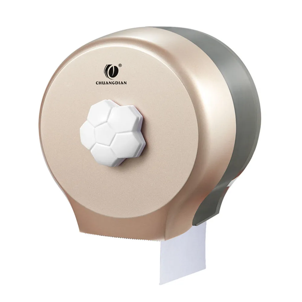 Коробка для салфеток круглый рулон держатель для бумаги настенный диспенсер для туалетной бумаги для ванной комнаты водонепроницаемый держатель для туалетной бумаги - Цвет: gold
