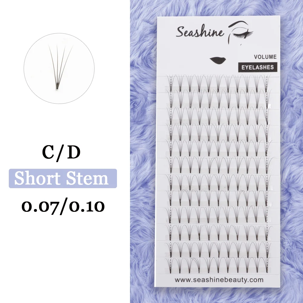 

Seashine Heat Bonded Premade Fans Eyelashes Extension OEM Lashes Cils Volume Eyelashes Russian Volume Eyelash Extensions Fans